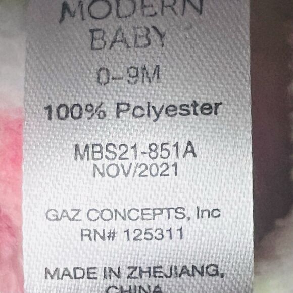 Modern Baby Bathrobe Infant 0-9 Months Floral Pink Plush Hooded NWT - Picture 13 of 13